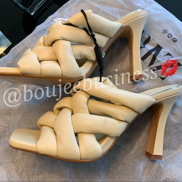 ZARA - Padded Woven Leather Mule Sandals Size US 8 - Picture 4 of 7